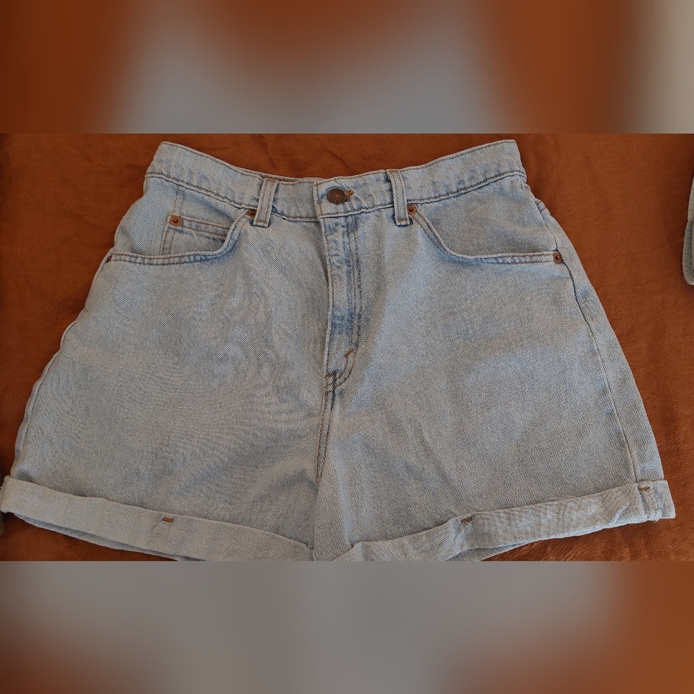 VINTAGE 1990's Levi's 954 Faded Light Wash Cuffed Hemmed Shorts